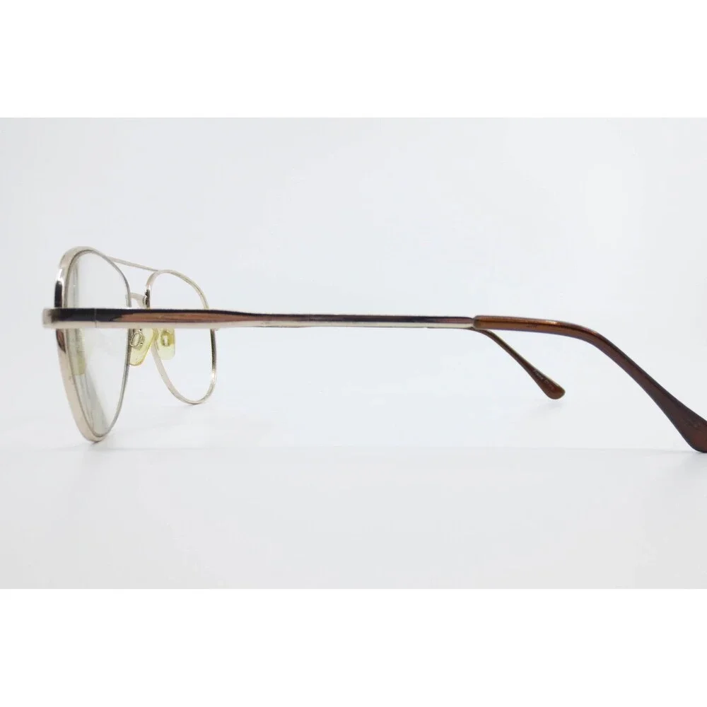 Modern Hunter Gold Aviator Eyeglass Frames 55-16 Double Bridge Spectacles 38402